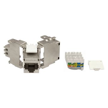 Modul RJ45 ecranat SCHRACK TOOLLESS LINE HSEMRJ6GWA, 10 GB, Cat.6a, capac antipraf Modul RJ45 ecranat SCHRACK TOOLLESS LINE HSEMRJ6GWA, 10 GB, Cat.6a, capac antipraf