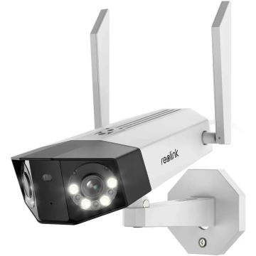 Reolink Camera supraveghere IP exterior Reolink Duo WiFi W730, 8MP, unghi vizual 180 grade, slot card, lumina alba/IR 30 m, detectie oameni/vehicule, microfon, difuzor (Alb)