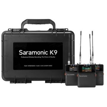 SARAMONIC Kit lavaliere Saramonic K9 Digital Duo Sistem Wireless, UHF, 2TX, 1RX, Float Timecode Sync, IP67 SARAMONIC Kit lavaliere Saramonic K9 Digital Duo Sistem Wireless, UHF, 2TX, 1RX, Float Timecode Sync, IP67