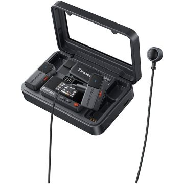 SARAMONIC Kit microfon wireless Saramonic Air, 2x microfon, 1x receptor, 2x lavaliere, USB-C, 3.5mm TRS, Carcasa incarcare SARAMONIC Kit microfon wireless Saramonic Air, 2x microfon, 1x receptor, 2x lavaliere, USB-C, 3.5mm TRS, Carcasa incarcare
