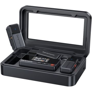 SARAMONIC Kit microfon wireless Saramonic Air, 2x microfon, 1x receptor, USB-C, 3.5mm TRS, Carcasa incarcare SARAMONIC Kit microfon wireless Saramonic Air, 2x microfon, 1x receptor, USB-C, 3.5mm TRS, Carcasa incarcare