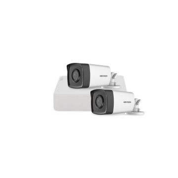 Sistem supraveghere exterior basic HikVision, 2 camere, 2 MP, IR 40 m, 2.8 mm