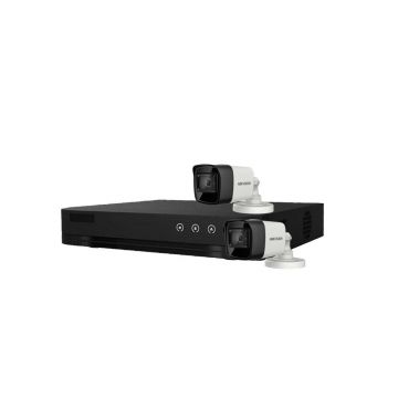 Sistem supraveghere exterior basic HikVision, 2 camere, 5 MP, IR 30 m, 2.8 mm