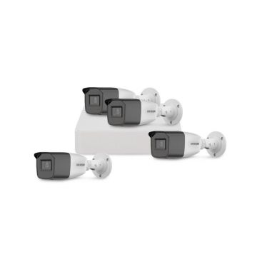 Sistem supraveghere exterior basic HikVision, 4 camere, 2 MP, IR 40 m, 2.7 - 13.5 mm, zoom manual