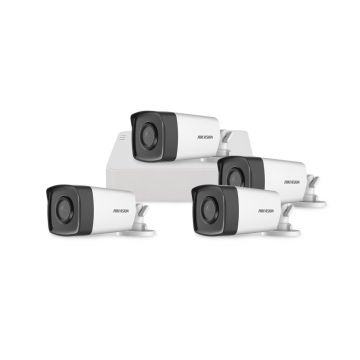 Sistem supraveghere exterior basic HikVision, 4 camere, 2 MP, IR 40 m, 2.8 mm