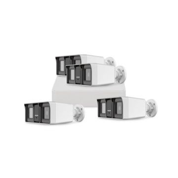 Sistem supraveghere exterior basic HikVision, 4 camere, 2 MP, IR/lumina alba 60 m, 2.8 mm, microfon