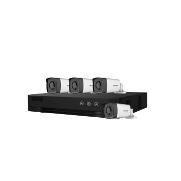 Sistem supraveghere exterior basic HikVision, 4 camere, 5 MP, IR 80 m, 3.6 mm