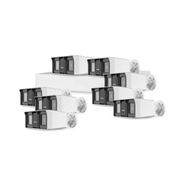 Sistem supraveghere exterior basic HikVision, 8 camere, 2 MP, IR/lumina alba 60 m, 2.8 mm, microfon