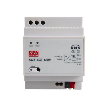 Sursa de alimentare MeanWell KNX-40E-1280, 2 iesiri, 30V/1280 mA, 40 W, protocol KNX, montaj pe sina DIN Sursa de alimentare MeanWell KNX-40E-1280, 2 iesiri, 30V/1280 mA, 40 W, protocol KNX, montaj pe sina DIN