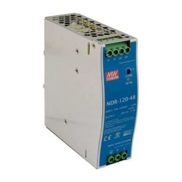Sursa de alimentare pe sina DIN MeanWell NDR-120-48, 48 V, 120 W, 2.5 A Sursa de alimentare pe sina DIN MeanWell NDR-120-48, 48 V, 120 W, 2.5 A