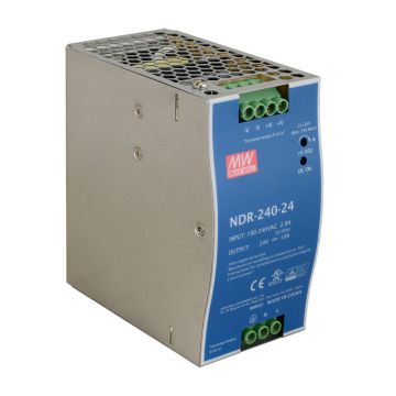 Sursa de alimentare pe sina DIN MeanWell NDR-240-24, 24 V, 240 W, 10 A Sursa de alimentare pe sina DIN MeanWell NDR-240-24, 24 V, 240 W, 10 A