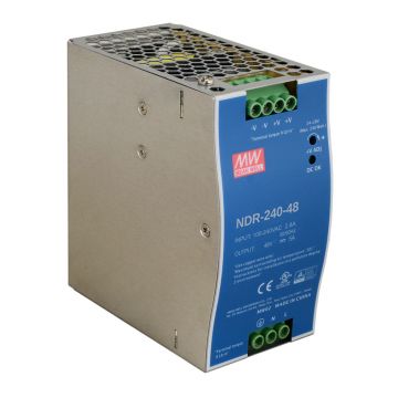 Sursa de alimentare pe sina DIN MeanWell NDR-240-48, 48 V, 240 W, 5 A Sursa de alimentare pe sina DIN MeanWell NDR-240-48, 48 V, 240 W, 5 A