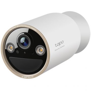 TP-LINK Camera de supraveghere TP-Link Tapo C460, 8MP, 4K, 3840×2160, Starlight Color Night Vision, Two-Way Audio, Detectie AI, alarma luminoasa si sonora, acumulator, montare fara cabluri, baterie 10000mAh, IP66