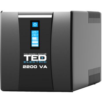 UPS 2200VA 1250W cu Stabilizator si Management, 3x Schuko, Ecran LCD si 4x Acumulator 12V 7Ah, TED Electric TED004666