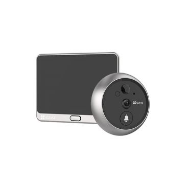 Vizor electronic cu sonerie EZVIZ CS-DP2-2K, 3 MP, 2 mm, WiFi, 2,4 GHz, acumulator 4600mAh, IR 5 m, microfon si difuzor, PIR, aplicatie mobila, slot card