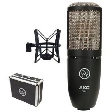 AKG Microfon Condensator, AKG, P220, XLR-3 pini, Husa/Suport, Negru