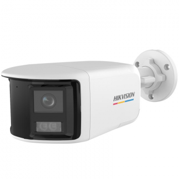 Camera analog Hikvision, 3K 5MP, ColorVU, Smart Hybrid Light 40m, De exterior, Vizualizare 180, Lentila 2.8mm - DS-2CE12KF3TP-DLS