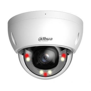 Camera IP Dahua Dome, 2MP, Lentila 2.8 mm, IR/lumina calda 30 m, Microfon, PoE, Protectie perimetrala WizSense - IPC-HDBW2249E-S-IL-0280B