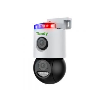 Camera IP wireless, pentru exterior, alarma, 2 lentile de 3+3MP, lentila 4mm, iluminare cu LED si IR, audio bidirectional, IP66, Tiandy TC-H363N-I5WWIFIEu4V4.0