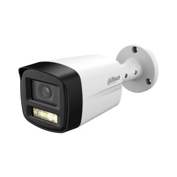 Camera supraveghere exterior cu iluminare duala Dahua HAC-HFW1500TLM-IL-A-0360B-S3-DIP, 5MP, 3.6 mm, IR/lumina alba 40 m, microfon