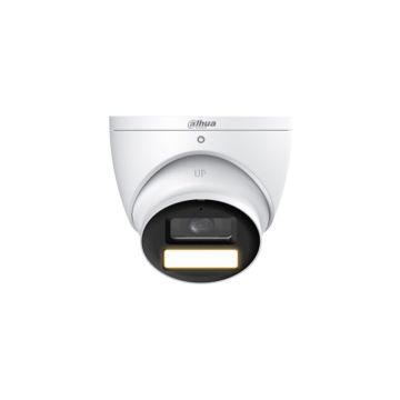 Camera supraveghere exterior Dome HDCVI Dahua HDW1509T-A-LED-0280B-S3, 5 MP, 2.8 mm, lumina calda 40 m, full-color, microfon