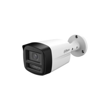 Camera supraveghere exterior HDCVI color Dahua HAC-HFW1509TLM-A-LED, 5 MP, 3.6 mm, lumina calda 40 m, microfon