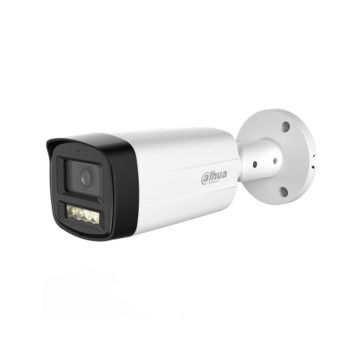 Camera supraveghere exterior HDCVI cu iluminare duala Dahua HAC-HFW1500TH-IL-A-0360B-S3, 5 MP, 3.6 mm, IR/lumina alba 80 m, microfon