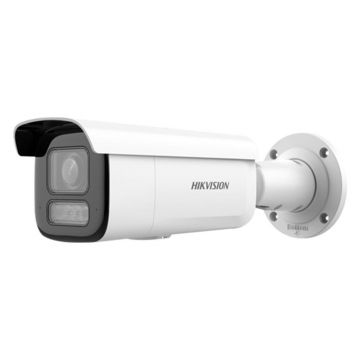 Camera supraveghere exterior IP cu iluminare duala Hikvision AcuSense DS-2CD2643G2-LIZS2U, 4 MP, 2.8 - 12 mm, motorizat, IR/lumina alba 60 m, slot card, microfon dual, clasificare om/vehicul, PoE