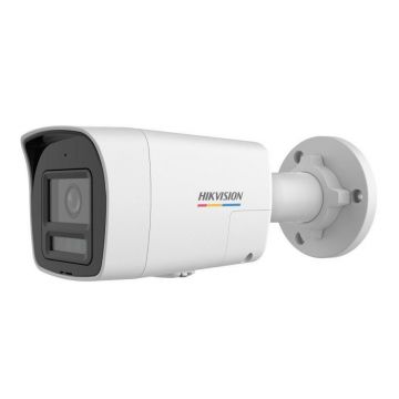 Camera supraveghere exterior IP cu iluminare duala Hikvision ColorVu DS-2CD1047G2H-LIUF/SL, 4MP, 2.8 mm, IR/lumina alba 30 m, microfon si difuzor, slot card, PoE, lumina stroboscopica