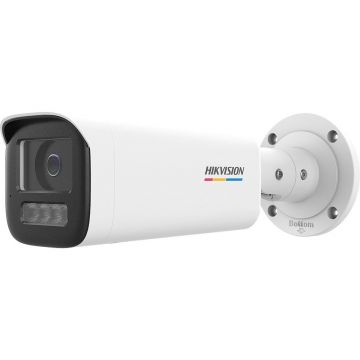 Camera supraveghere exterior IP cu iluminare duala Hikvision ColorVu DS-2CD1B47G2H-LIUF, 4MP, 2.8 mm, IR/ lumina alba 50 m, microfon, slot card, detectie miscare, PoE, IP67
