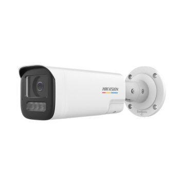Camera supraveghere exterior IP cu iluminare duala Hikvision ColorVu DS-2CD1B47G2H-LIUF/SL, 4MP, 2.8 mm, IR/ lumina alba 50 m, microfon si difuzor, slot card, PoE, lumina stroboscopica
