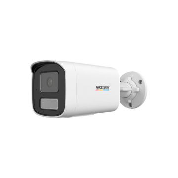 Camera supraveghere exterior IP cu iluminare duala Hikvision ColorVu DS-2CD1T47G2H-LIU, 4 MP, 2.8 mm, IR/lumina alba 50 m, microfon, slot card, PoE