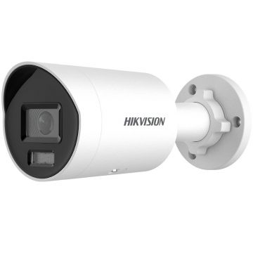 Camera supraveghere exterior IP cu iluminare duala Hikvision ColorVu DS-2CD2087G2H-LIU/SL, 8 MP, 2.8 mm, IR/lumina alba 40 m, slot card, microfon si difuzor, sirena, lumina stroboscopica, PoE