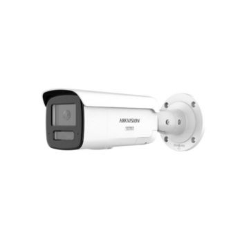Camera supraveghere exterior IP cu iluminare duala IP Hikvision ColorVu DS-2CD2T47G3-LIS2UY/SL, 4 MP, 2.8 mm, IR/Lumina alba 60 m, microfon si difuzor, stroboscop, alarma, PoE