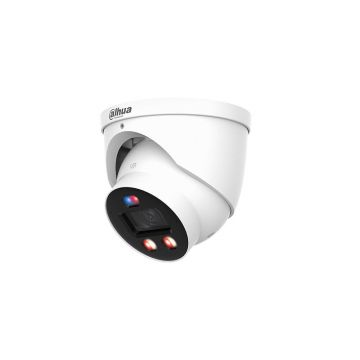 Camera supraveghere IP Dome cu iluminare duala Dahua IPC-HDW3649H-AS-PV-0280B-PRO, 6 MP, 2.8 mm, IR/Lumina calda 30 m, microfon dual si difuzor, slot card,  PoE