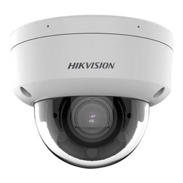 Camera supraveghere IP Dome cu iluminare duala Hikvision AcuSense DS-2CD2783G2-LIZS2U, 8 MP, 2.8 - 12 mm, motorizat, IR/lumina alba 40 m, slot card, microfon dual, clasificare om/vehicul, PoE