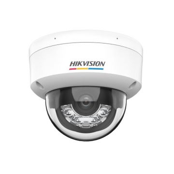 Camera supraveghere IP dome cu iluminare duala Hikvision ColorVu DS-2CD1147G2H-LIU, 4 MP, 4 mm, microfon, IR + lumina alba 30 m, PoE