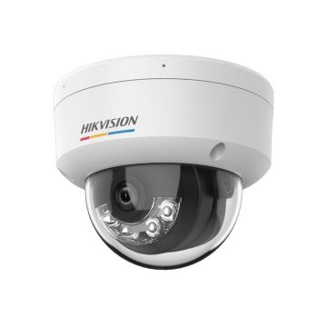 Camera supraveghere IP Dome cu iluminare duala HikVision ColorVu DS-2CD1167G2H-LIU, 6 MP, 2.8 mm, IR / lumina alba 30 m, microfon, PoE