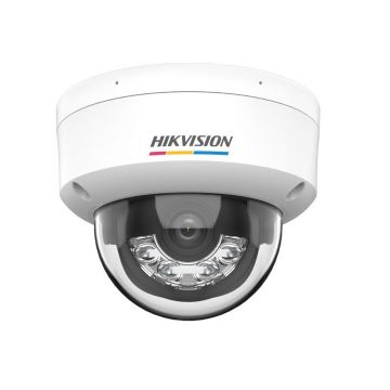 Camera supraveghere IP dome cu iluminare duala Hikvision ColorVu DS-2CD1167G2H-LIU, 6 MP, lentila 4 mm, microfon, IR + lumina alba 30 m, IP67, PoE