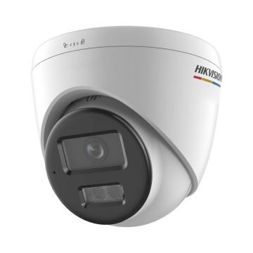 Camera supraveghere IP Dome cu iluminare duala Hikvision ColorVu DS-2CD1367G2H-LIUF/SL, 6MP, 2.8 mm, IR/lumina alba 30 m, microfon si difuzor, slot card, PoE, lumina stroboscopica