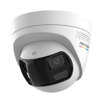 Camera supraveghere IP Dome cu iluminare duala Hikvision ColorVu DS-2CD1367G2HP-LIUF/SL(2.8MM), 2.8 mm, 6 MP, lumina alba/IR 30 m, microfon si difuzor , slot card, stroboscop, alarma, PoE