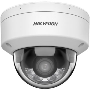 Camera supraveghere IP Dome cu iluminare duala Hikvision ColorVu DS-2CD2147G2H-LISU, 2.8 mm, 4 MP, IR/lumina alba 30 m, slot card, microfon, clasificare om/vehicul, PoE