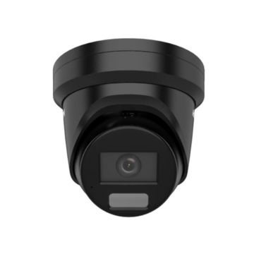 Camera supraveghere IP Dome cu iluminare duala Hikvision ColorVu DS-2CD2347G2H-LIU, 4 MP, 2.8 mm, IR/Iluminare alba 30 m, microfon, slot card, PoE, negru