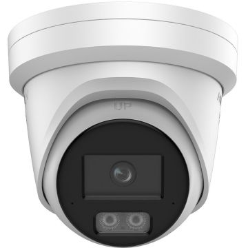 Camera supraveghere IP Dome cu iluminare duala Hikvision ColorVu DS-2CD2367G3-LIS2UY-SL, 6 MP, 2.8 mm, IR/lumina alba 30 m, slot card, microfon dual si difuzor, anti-coroziune, sirena, lumina stroboscopica, PoE
