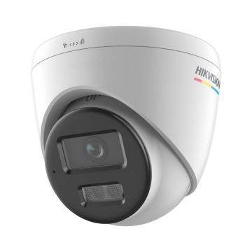 Camera supraveghere IP Dome cu iluminare duala Hikvision DS-2CD1327G2H-LIU, 2 MP, 4 mm, IR/lumina alba 30 m, microfon, PoE, detectare miscare