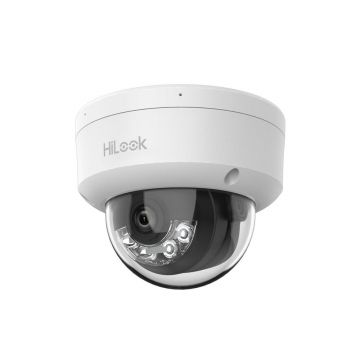 Camera supraveghere IP Dome cu iluminare duala Hikvision HiLook IPC-D120HA-LUC, 2MP, 2.8 mm, IR 20 m, lumina alba 15 m, microfon, PoE