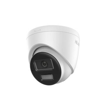 Camera supraveghere IP Dome cu iluminare duala Hikvision HiLook IPC-T220HA-LUC, 2MP, 2.8 mm, IR 20 m, lumina alba 15 m, microfon, PoE