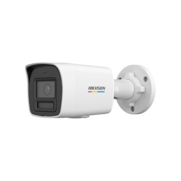 Camera supraveghere IP exterior cu iluminare duala HikVision ColorVu Smart Hybrid Light DS-2CD1027G2H-LIU, 2 MP, 4 mm, IR / lumina alba 30 m, detectie miscare, PoE, microfon