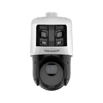 Camera supraveghere IP Speed Dome cu lentila si iluminare duala Hikvision Darkfighter ColorVU DS-2SE4C425MWG-E26F0, 6 MP, 2.8 mm, 4.8 - 120 mm, IR/Lumina alba 30-100 m, ONVIF, slot card, PoE+