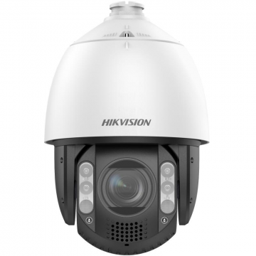 Camera supraveghere IP Speed Dome PTZ cu iluminare duala Hikvision AcuSense DS-2DE7A812MCG-EB, 8 MP, 6.7 mm - 80.4 mm, Lumina alba/IR 100-150 m, difuzor, auto-tracking, stroboscop, alarma, slot card, PoE